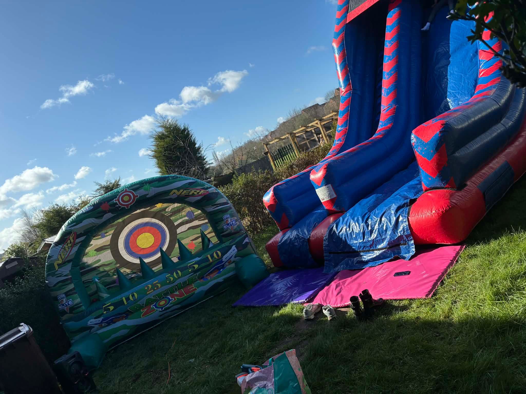 10ft Slide and Nerf Package bouncy castle for hire in Leeds