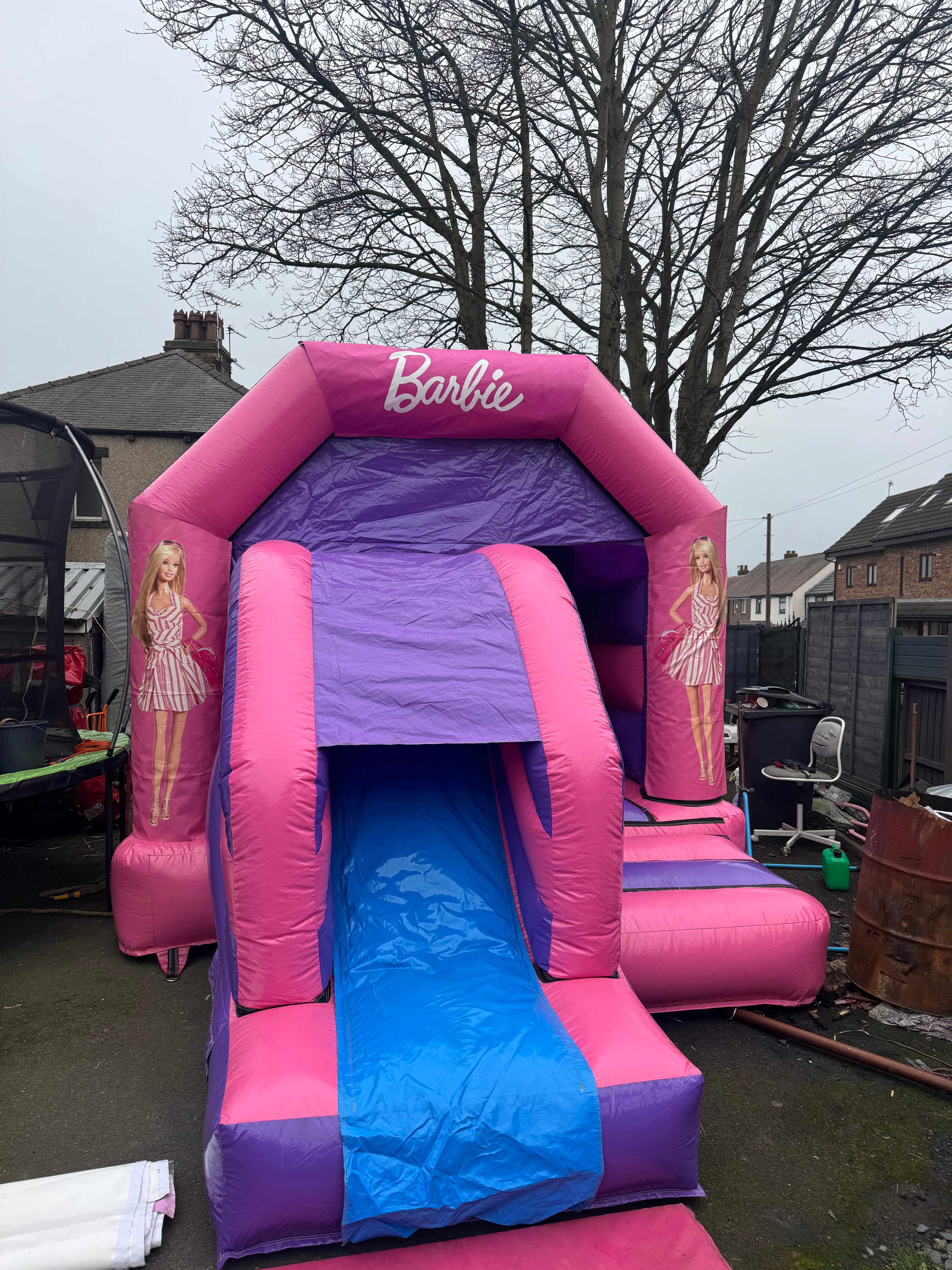 Barbie bouncy castle for hire in Leeds