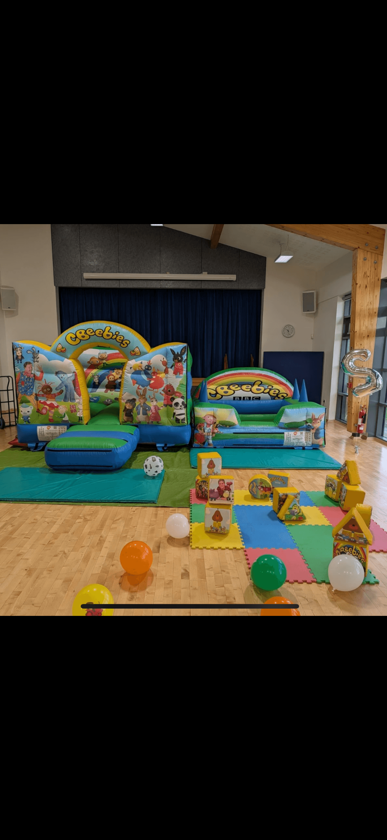 CBeebies soft play castle shapes and ball pool bouncy castle for hire in Leeds