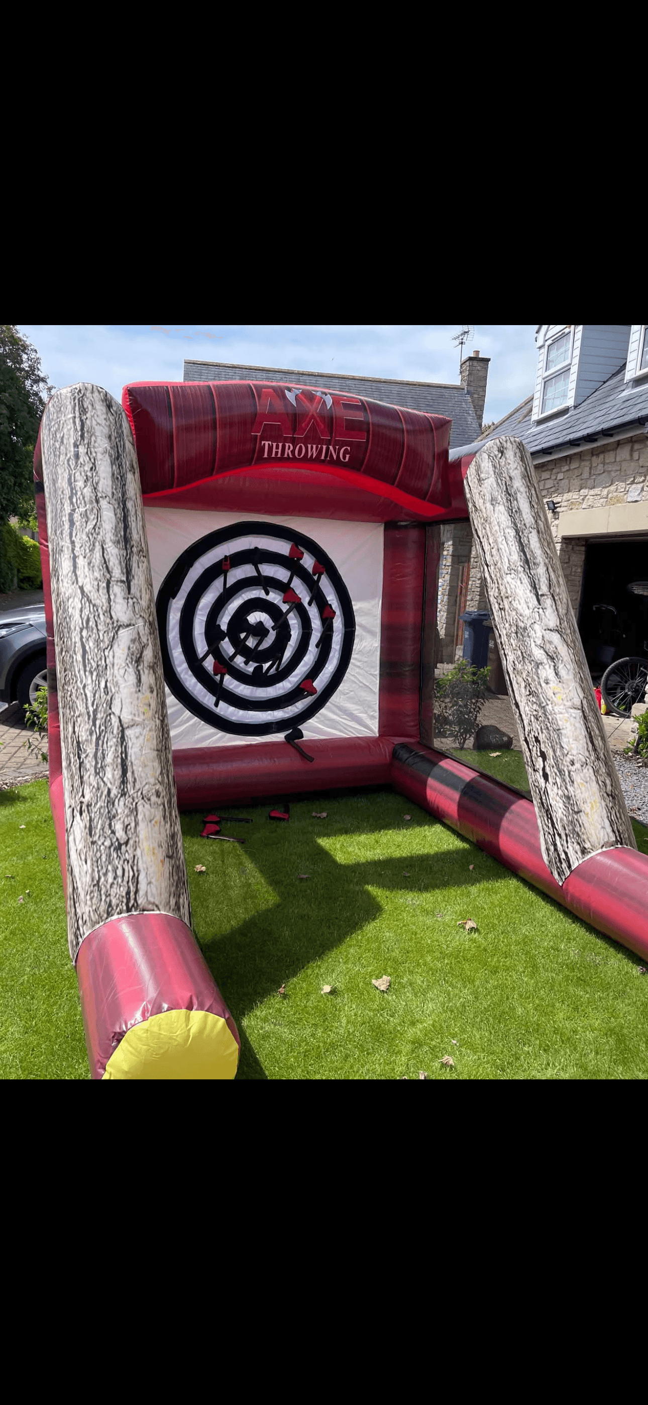 Axe throwing bouncy castle for hire in Leeds